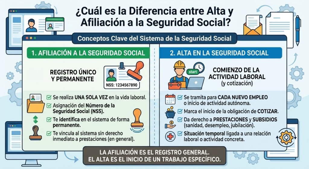 diferencia-entre-alta-y-afiliacion-seguridad-social